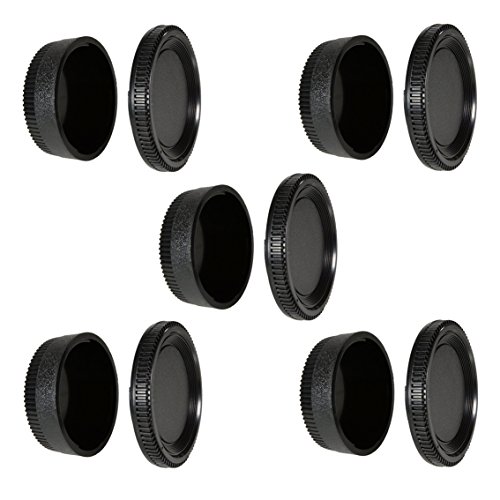 Product Cover CamDesign 5 Set Camera Body Cap & Camera Lens Cover Compatible with Nikon D7500 D750 D3400 D3300 D3200 D5500 D5300 D5200 D5100 D5000 D7200 D7100 D7000 D610 D600 D60 D70 D80 D90 D500 D4s D4 D810 D800