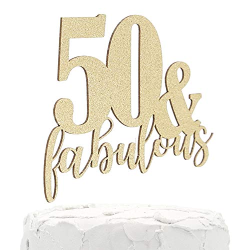 Product Cover NANASUKO 50th Birthday - 50 & fabulous - Double Sided Gold Glitter - Premium quality Made in USA