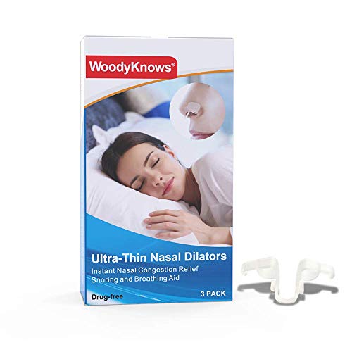 Product Cover WoodyKnows Inner Nasal Strips, Ultra-Thin Model, Snoring & Congestion Relief Nose Dilators, Mouth Breathing Stopper, Breathe & Sleep Right Devices, Moderate Expansion