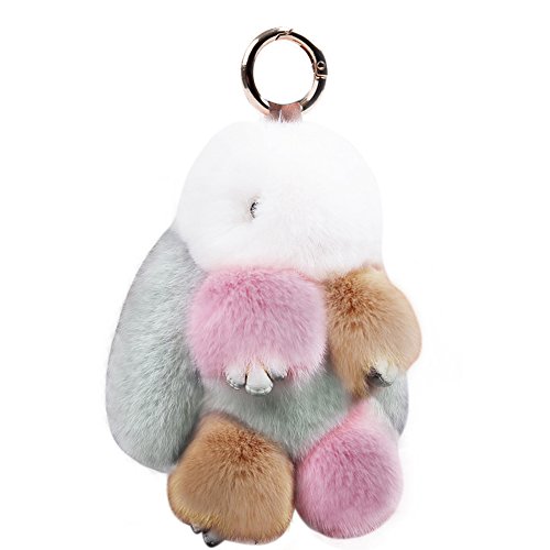 Product Cover KUMEED Rabbit Fur Pompom Rex Rabbit Fur Bunny Keychain Bag Pendant for Women