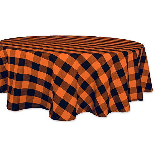 Product Cover DII Cotton Buffalo Check Plaid Round Tablecloth for Family Dinners or Gatherings, Indoor or Outdoor Parties, & Everyday Use (70x70