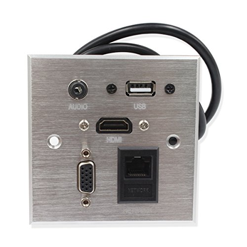 Product Cover Multimedia Information Panel Outlet, Multifunctional Socket (USB,hdmi,Audio,vga,net Port) Wall Multi-Media Plug for Home Furnishing, Hotel, Office,