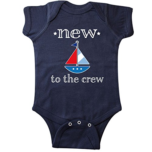 Product Cover inktastic Baby Boy New to The Crew Sailboat Infant Creeper 6 Months Navy Blue