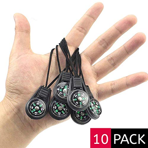 Product Cover SPYSEE Mini Survival Compass Pack of 10 - Outdoor Camping Hiking Pocket Compass Liquid Filled Mini Compass for Paracord Bracelet Necklace Key Chain