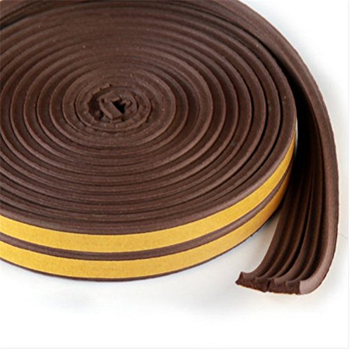 Product Cover Stick&Seal EPDM Draught Excluder Foam Seal Soundproofing Collision Avoidance Rubber Seal Strip (Brown, 6m)