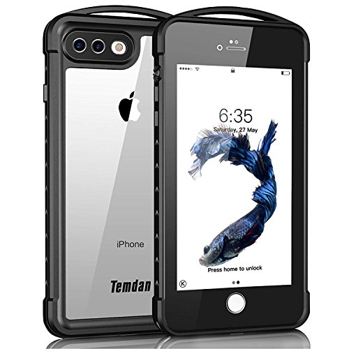 Product Cover iPhone 7 Plus / 8 Plus Waterproof Case, Temdan Supreme Series Waterproof Case with Carabiner Built in Screen Protector Outdoor Rugged Shockproof Case for iPhone 7 Plus and iPhone 8 Plus(5.5 inch)