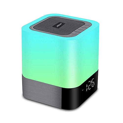 Product Cover Aisuo Night Light - 5 in 1 Bedside Lamp with Bluetooth Speaker, 12/24H Digital Calendar Alarm Clock, Touch Control & 4000mAh Battery, Support TF and SD Card, The Best Gift for Kids and Friends.