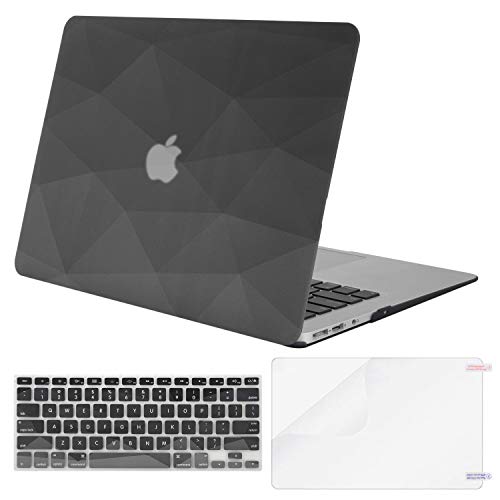 Product Cover MOSISO MacBook Air 13 inch Case (A1369 & A1466, Older Version 2010-2017 Release), Plastic Pattern Hard Case&Keyboard Cover&Screen Protector Only Compatible with MacBook Air 13, Gray Geometric