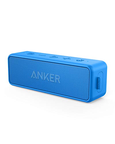 Product Cover Anker Soundcore 2 12W Portable Wireless Bluetooth Speaker: Better Bass, 24-Hour Playtime, 66ft Bluetooth Range, IPX7 Water Resistance & Built-in Mic, Dual-Driver Speaker for Beach, Travel, Party- Blue