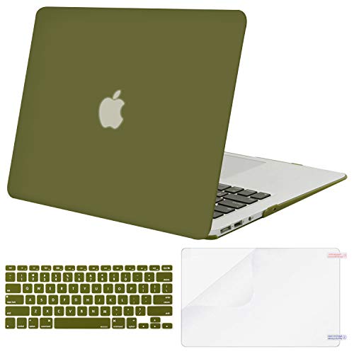 Product Cover MOSISO Plastic Hard Shell Case & Keyboard Cover & Screen Protector Only Compatible with MacBook Air 13 inch (Models: A1369 & A1466, Older Version 2010-2017 Release), Capulet Olive