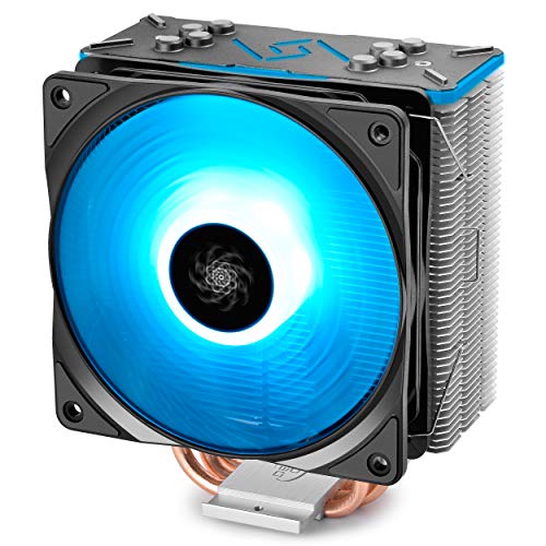 Product Cover DEEPCOOL GAMMAXX GT BK, CPU Air Cooler, SYNC RGB Fan and RGB Black Top Cover, Cable or Motherboard Control Supported, 4 Heatpipes, 120mm RGB Fan, Universal Socket Solution