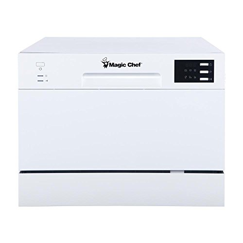 Product Cover Magic Chef Energy Star 6-Place Setting MCSCD6W5 6 Plate Countertop Dishwasher, White