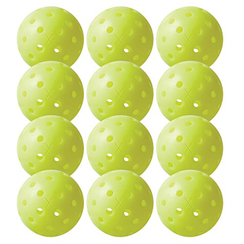 Product Cover Franklin Sports X-40 Outdoor Pickleballs - USAPA Approved Pickleballs - Outdoor Performance Pickleballs - 12 Pack Optic Yellow