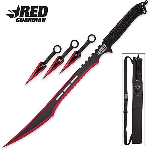 Product Cover K EXCLUSIVE Red Guardian Ninja Sword and Kunai/Throwing Knife Set with Sheath