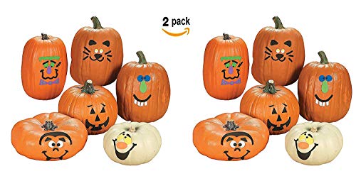 Product Cover Fun Express Pumpkin Decoration Crafting Kit with Foam Adhesive | 2-Pack (24 Count) | Great for Halloween-Themed Activities for Kids Age 5+