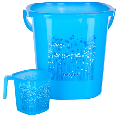Product Cover Nayasa Superplast Plastic Square Ring Bucket 20 Funk 18 Litre and Mug 1.5 Litre, Blue