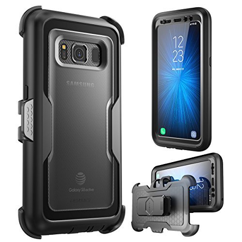 Product Cover i-Blason Case for Galaxy S8 Active , [Magma] [Full body] [Heavy Duty Protection] Shock Reduction / Bumper Case with Built-in Screen Protector (Not Fit Galaxy S8/S8 Plus)(Black)