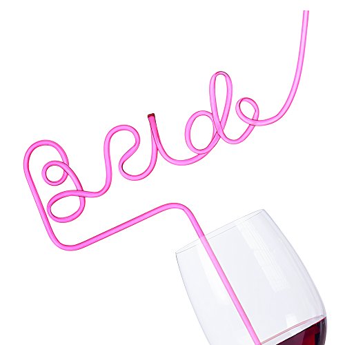 Product Cover Bride Straw for Bachelorette Party - Big Pink Sipping Straw for Bachelorette, Bridal, Hen, Bride to Be Party and Girls Night Out - Best Bachelorette Party Decoration - Bridal Party Supplies