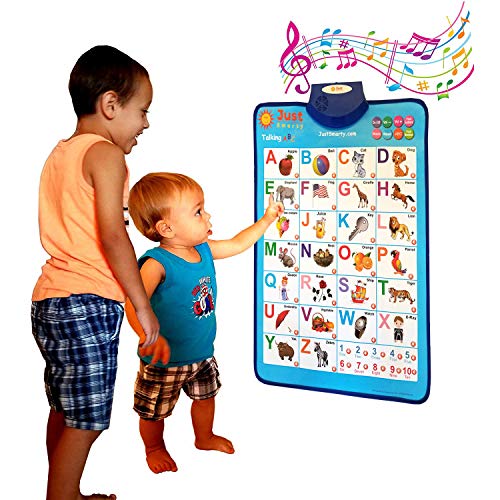 Product Cover Just Smarty Electronic Interactive Alphabet Wall Chart, Talking ABC & 123s & Music Poster, Best Educational Toy for Toddler. Kids Fun Learning at Daycare, Preschool, Kindergarten for Boys & Girls