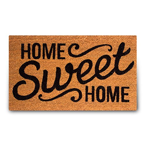 Product Cover Pure Coco Coir Doormat with Heavy-Duty PVC Backing - Home Sweet Home - Size: 18-Inches x 30-Inches - Pile Height: 0.6-Inches - Perfect Color/Sizing for Outdoor/Indoor uses.