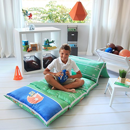 Product Cover Butterfly Craze Kid's Floor Pillow Bed Cover - Use as Nap Mat, Portable Toddler Bed Alternative for Sleepovers, Travel, Napping, or as a Lounger for Reading, Playing. Cover Only!