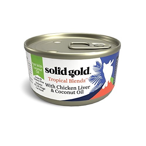 Product Cover Solid Gold Tropical Blendz Pate with Coconut Oil - Grain-Free Wet Cat Food  with Real Chicken Liver - 3oz (24 Count)