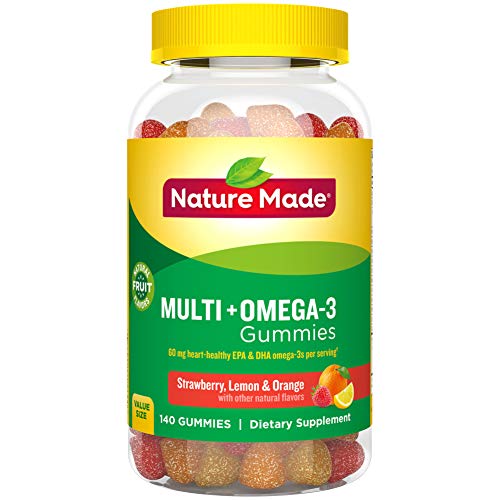 Product Cover Nature Made Multivitamin + Omega-3 Gummies, 140 Count Value Size for Daily Nutritional Support† (Packaging May Vary)
