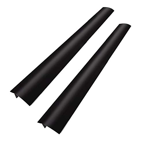 Product Cover 2 Pack Standard 25 Inch Kitchen Stove Gap Filler Cover - Premium Silicone Spill Guard for Stovetop, Oven, Washer, Dryer, Washing Machine and More, Matte Black, by ITEMporia