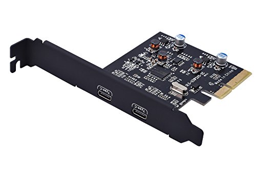 Product Cover TOTOVIN PCI-E PCI Express 4X to USB 3.1 Gen 2 (10 Gbps) 2-Port Type C Expansion Card Asmedia Chipset for Windows 7/8/8.1/10/Linux Kernel (2XType C)