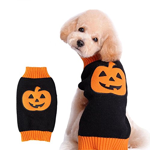 Product Cover NACOCO Dog Sweater Pumpkin Pet Sweaters Halloween Holiday Party for Cat and Puppy (XXL)