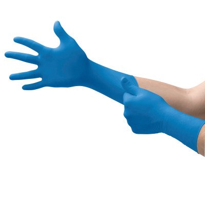 Product Cover Microflex SG-375-XL-Box Safegrip Exam Gloves, PF Latex, Textured, Extended Cuff, Blue, XL (Pack of 50)