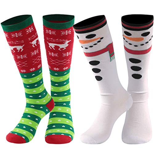 Product Cover Gmall Thick Winter Socks Men, Snowman Christmas New Year Halloween Thanksgiving Day Gifts Women Knee High Socks Holiday Gifts, 2 Pairs