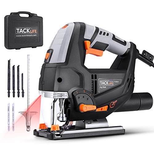 Product Cover TACKLIFE Advanced 6.7 Amp 3000 SPM Jigsaw with Laser & LED, Variable Speed, Carrying Case, 6 Blades, Adjustable Aluminum Base, Pure Copper Motor, 10 Feet Cord - PJS02A