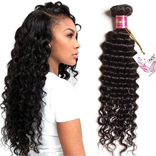 Product Cover UNice Hair Icenu Series 8a Brazilian Virgin Hair Deep Wave Bundle Weave Unprocessed Human Hair Extension 1Piece Natural Color (20'')