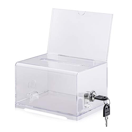Product Cover Polmart Clear Suggestion/Business Card Drawing Box with Sign and Lock