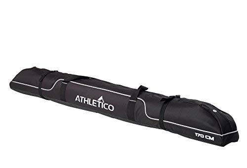 Product Cover Athletico Diamond Trail Padded Ski Bag - Single Ski Travel Bag to Transport Skis (Black, 170cm)
