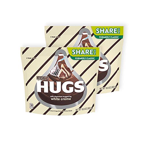Product Cover HERSHEY'S HUGS Kisses Candies, Classic 10.6 oz Bag - 2 Pack