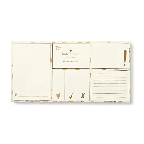 Product Cover Kate Spade New York Women's Sticky Note Set, Flamingo Dot Gold (176255)