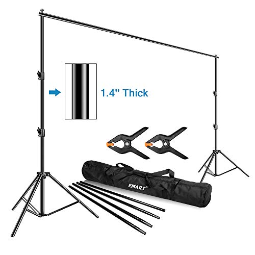 Product Cover Emart Photo Video Studio Backdrop Stand, 10 x 12ft Heavy Duty Adjustable Photography Muslin Background Support System Kit