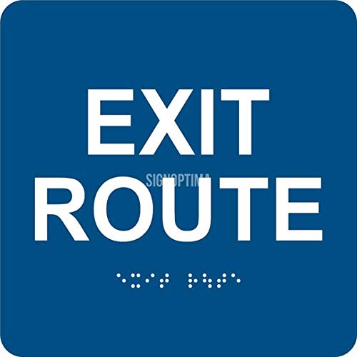 Product Cover ADA Exit Route Sign with Braille and Raised Letters, ADA Compliant 6