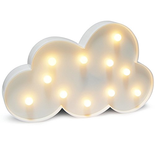 Product Cover Glintee Cloud LED Night Light Table Lamp for Party Birthday Wedding Atmosphere,Battery Operated Decorative Marquee Signs Light Nursery Lamp for Bedroom and Wall Decoration(Cloud)