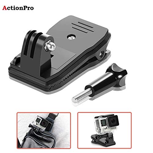 Product Cover Action Pro 360° Rotary Backpack Hat Rec-Mounts Clip Clamp Mount + Screw for SJCAM, Yi, GoPro Hero 2 3 4 5