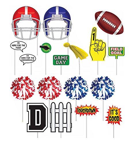 Product Cover Football Party Decorations- Football Photo Booth Props- 18 Pcs