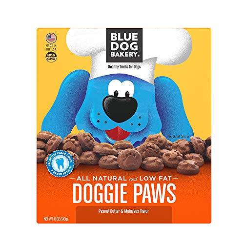 Product Cover Blue Dog Bakery Natural Dog Treats, Doggie Paws, Original, Peanut Butter & Molasses Flavor