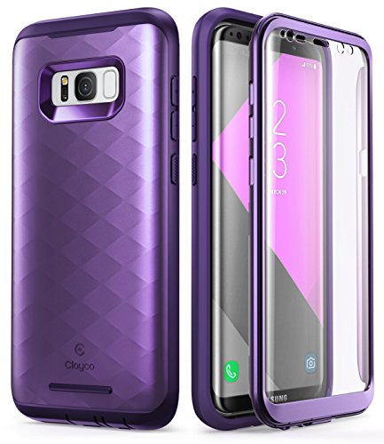 Product Cover Samsung Galaxy S8 Plus Case, Clayco [Hera Series] Full-Body Rugged Case with Built-in Screen Protector for Samsung Galaxy S8 Plus (2017 Release) (Purple)