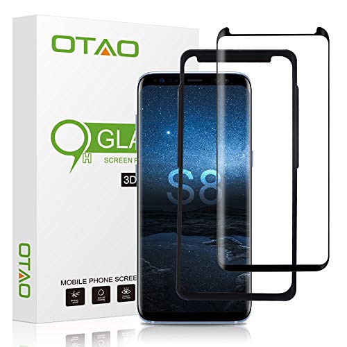 Product Cover OTAO Galaxy S8 Tempered Glass Screen Protector [Update Version], Easy Installation [Case-friendly] Samsung S8 Tempered Glass Screen Protector with Installation Tray For Galaxy S8