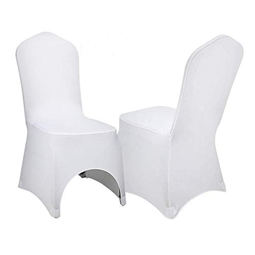 Product Cover VEVOR 100 Pcs White Polyester Spandex Banquet Dining Party Wedding Chair Covers