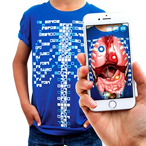 Product Cover Curiscope Virtuali-Tee Educational Augmented Reality T-Shirt Children: XL (12-14) Blue