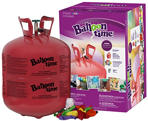 Product Cover Blue Ribbon Balloon Time Disposable Helium Tank 14.9 cu.ft - 50 Balloons and Ribbon Included