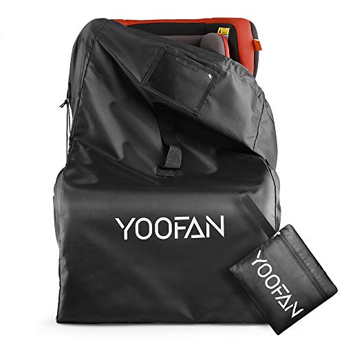 Product Cover YOOFAN Car Seat Travel Bag, Waterproof Carseat Gate Check Backpack for Air Travel with Adjustable Padded Straps, Front Strap, Luggage ID Window for Car Seat, Stroller, Booster (46x46x85cm)